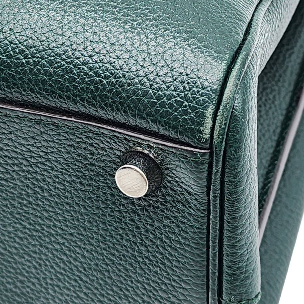 Gucci Zumi Top Handle Bag Leather Medium Green - Picture 13 of 16